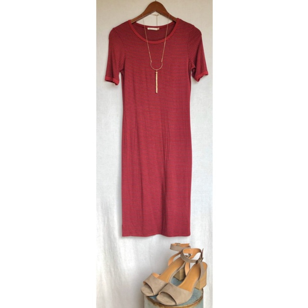 Heart & Hips Black & Red Stripe Bodycon Dress